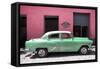 Cuba Fuerte Collection - Retro Green Car-Philippe Hugonnard-Framed Stretched Canvas