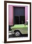 Cuba Fuerte Collection - Retro Lime Green Car II-Philippe Hugonnard-Framed Photographic Print