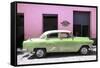 Cuba Fuerte Collection - Retro Lime Green Car-Philippe Hugonnard-Framed Stretched Canvas