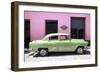 Cuba Fuerte Collection - Retro Lime Green Car-Philippe Hugonnard-Framed Photographic Print