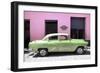 Cuba Fuerte Collection - Retro Lime Green Car-Philippe Hugonnard-Framed Photographic Print