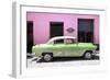 Cuba Fuerte Collection - Retro Lime Green Car-Philippe Hugonnard-Framed Photographic Print