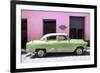 Cuba Fuerte Collection - Retro Lime Green Car-Philippe Hugonnard-Framed Photographic Print