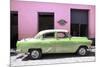 Cuba Fuerte Collection - Retro Lime Green Car-Philippe Hugonnard-Mounted Photographic Print