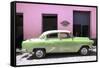 Cuba Fuerte Collection - Retro Lime Green Car-Philippe Hugonnard-Framed Stretched Canvas