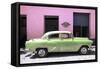 Cuba Fuerte Collection - Retro Lime Green Car-Philippe Hugonnard-Framed Stretched Canvas