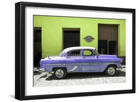 Cuba Fuerte Collection - Retro Mauve Car-Philippe Hugonnard-Framed Photographic Print