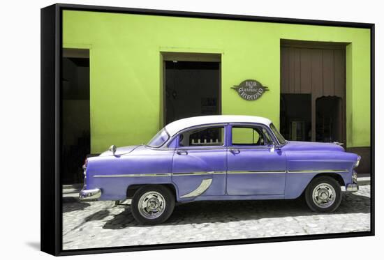 Cuba Fuerte Collection - Retro Mauve Car-Philippe Hugonnard-Framed Stretched Canvas