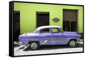 Cuba Fuerte Collection - Retro Mauve Car-Philippe Hugonnard-Framed Stretched Canvas