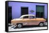 Cuba Fuerte Collection - Retro Orange Car-Philippe Hugonnard-Framed Stretched Canvas