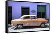 Cuba Fuerte Collection - Retro Orange Car-Philippe Hugonnard-Framed Stretched Canvas