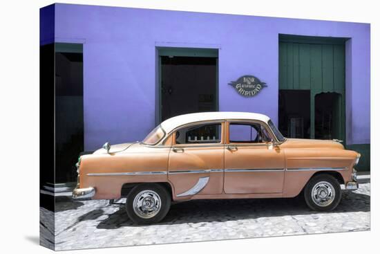 Cuba Fuerte Collection - Retro Orange Car-Philippe Hugonnard-Stretched Canvas