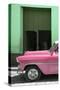 Cuba Fuerte Collection - Retro Pink Car II-Philippe Hugonnard-Stretched Canvas