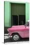 Cuba Fuerte Collection - Retro Pink Car II-Philippe Hugonnard-Stretched Canvas