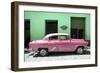 Cuba Fuerte Collection - Retro Pink Car-Philippe Hugonnard-Framed Photographic Print