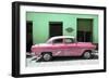 Cuba Fuerte Collection - Retro Pink Car-Philippe Hugonnard-Framed Photographic Print