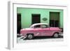 Cuba Fuerte Collection - Retro Pink Car-Philippe Hugonnard-Framed Photographic Print