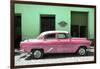 Cuba Fuerte Collection - Retro Pink Car-Philippe Hugonnard-Framed Photographic Print