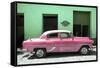 Cuba Fuerte Collection - Retro Pink Car-Philippe Hugonnard-Framed Stretched Canvas