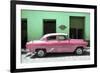 Cuba Fuerte Collection - Retro Pink Car-Philippe Hugonnard-Framed Photographic Print