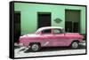 Cuba Fuerte Collection - Retro Pink Car-Philippe Hugonnard-Framed Stretched Canvas