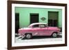 Cuba Fuerte Collection - Retro Pink Car-Philippe Hugonnard-Framed Photographic Print