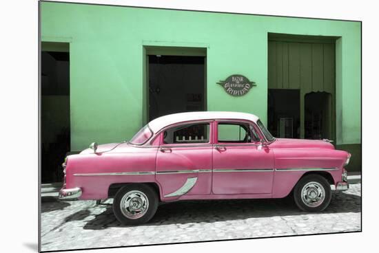 Cuba Fuerte Collection - Retro Pink Car-Philippe Hugonnard-Mounted Photographic Print