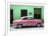 Cuba Fuerte Collection - Retro Pink Car-Philippe Hugonnard-Framed Photographic Print