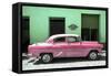 Cuba Fuerte Collection - Retro Pink Car-Philippe Hugonnard-Framed Stretched Canvas