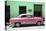 Cuba Fuerte Collection - Retro Pink Car-Philippe Hugonnard-Stretched Canvas