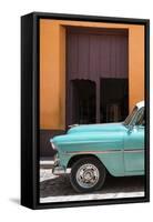 Cuba Fuerte Collection - Retro Turquoise Car II-Philippe Hugonnard-Framed Stretched Canvas