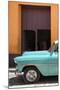 Cuba Fuerte Collection - Retro Turquoise Car II-Philippe Hugonnard-Mounted Photographic Print