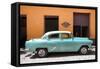 Cuba Fuerte Collection - Retro Turquoise Car-Philippe Hugonnard-Framed Stretched Canvas