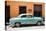 Cuba Fuerte Collection - Retro Turquoise Car-Philippe Hugonnard-Stretched Canvas