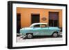 Cuba Fuerte Collection - Retro Turquoise Car-Philippe Hugonnard-Framed Photographic Print