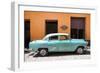 Cuba Fuerte Collection - Retro Turquoise Car-Philippe Hugonnard-Framed Photographic Print