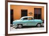 Cuba Fuerte Collection - Retro Turquoise Car-Philippe Hugonnard-Framed Photographic Print