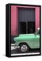 Cuba Fuerte Collection - Retro Vert Car II-Philippe Hugonnard-Framed Stretched Canvas