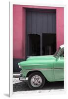 Cuba Fuerte Collection - Retro Vert Car II-Philippe Hugonnard-Framed Photographic Print