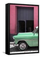 Cuba Fuerte Collection - Retro Vert Car II-Philippe Hugonnard-Framed Stretched Canvas