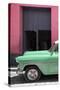 Cuba Fuerte Collection - Retro Vert Car II-Philippe Hugonnard-Stretched Canvas