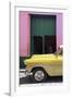 Cuba Fuerte Collection - Retro Yellow Car II-Philippe Hugonnard-Framed Photographic Print