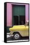 Cuba Fuerte Collection - Retro Yellow Car II-Philippe Hugonnard-Framed Stretched Canvas