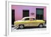 Cuba Fuerte Collection - Retro Yellow Car-Philippe Hugonnard-Framed Photographic Print