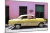 Cuba Fuerte Collection - Retro Yellow Car-Philippe Hugonnard-Mounted Photographic Print