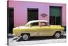 Cuba Fuerte Collection - Retro Yellow Car-Philippe Hugonnard-Stretched Canvas