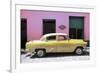 Cuba Fuerte Collection - Retro Yellow Car-Philippe Hugonnard-Framed Photographic Print