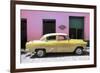 Cuba Fuerte Collection - Retro Yellow Car-Philippe Hugonnard-Framed Photographic Print