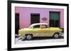 Cuba Fuerte Collection - Retro Yellow Car-Philippe Hugonnard-Framed Photographic Print