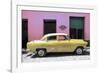 Cuba Fuerte Collection - Retro Yellow Car-Philippe Hugonnard-Framed Photographic Print